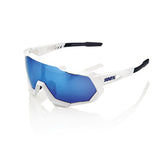 Gafas 100% Speedtrap Blanco Mate Lente Hiper Azul Espejo