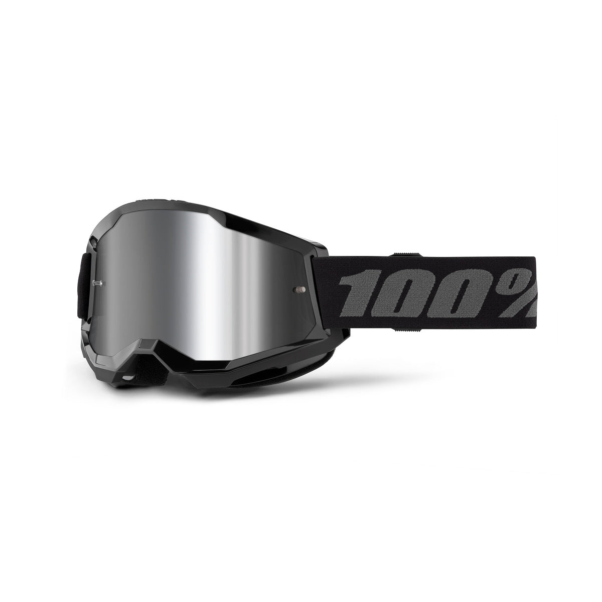 Goggle 100% Strata 2 Negra Lente Silver Espejo Niño