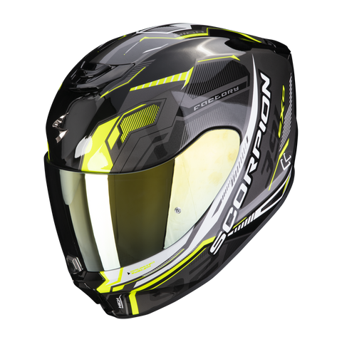 Casco Scorpion EXO-391 Haunt Negro/Silver/Neon