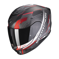 Casco Scorpion EXO-391 Haunt Negro Mate/Silver/Rojo