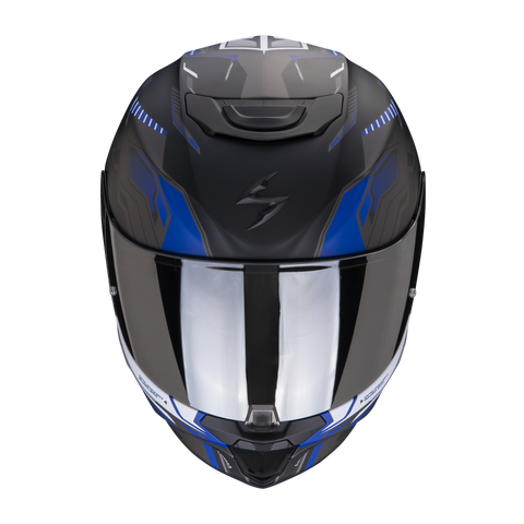 Casco Scorpion EXO-391 Haunt Mate Negro/Silver/Azul