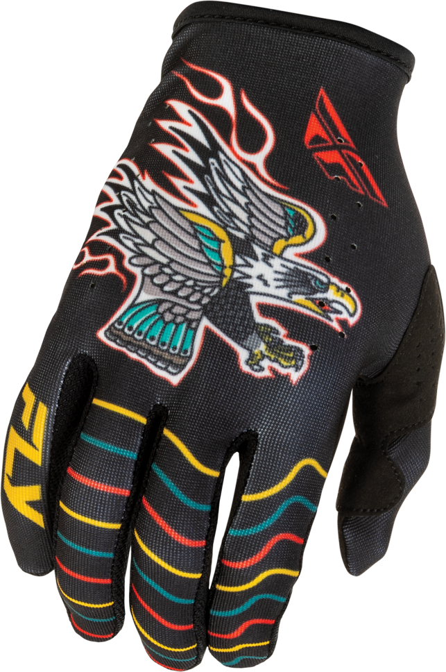 Guantes Fly Lite Americana Negro/Rojo/Dorado Niño