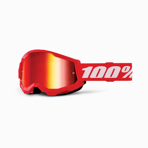 Goggle 100%  Strata 2 Rojo Lente Rojo Espejo Niño