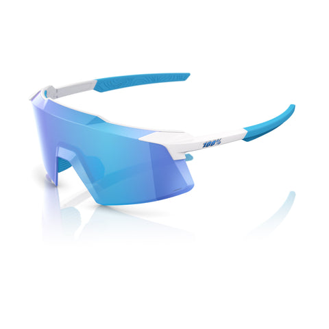 Gafas 100% Aerocraft Mate Blanca Lente Hiper Azul Espejo