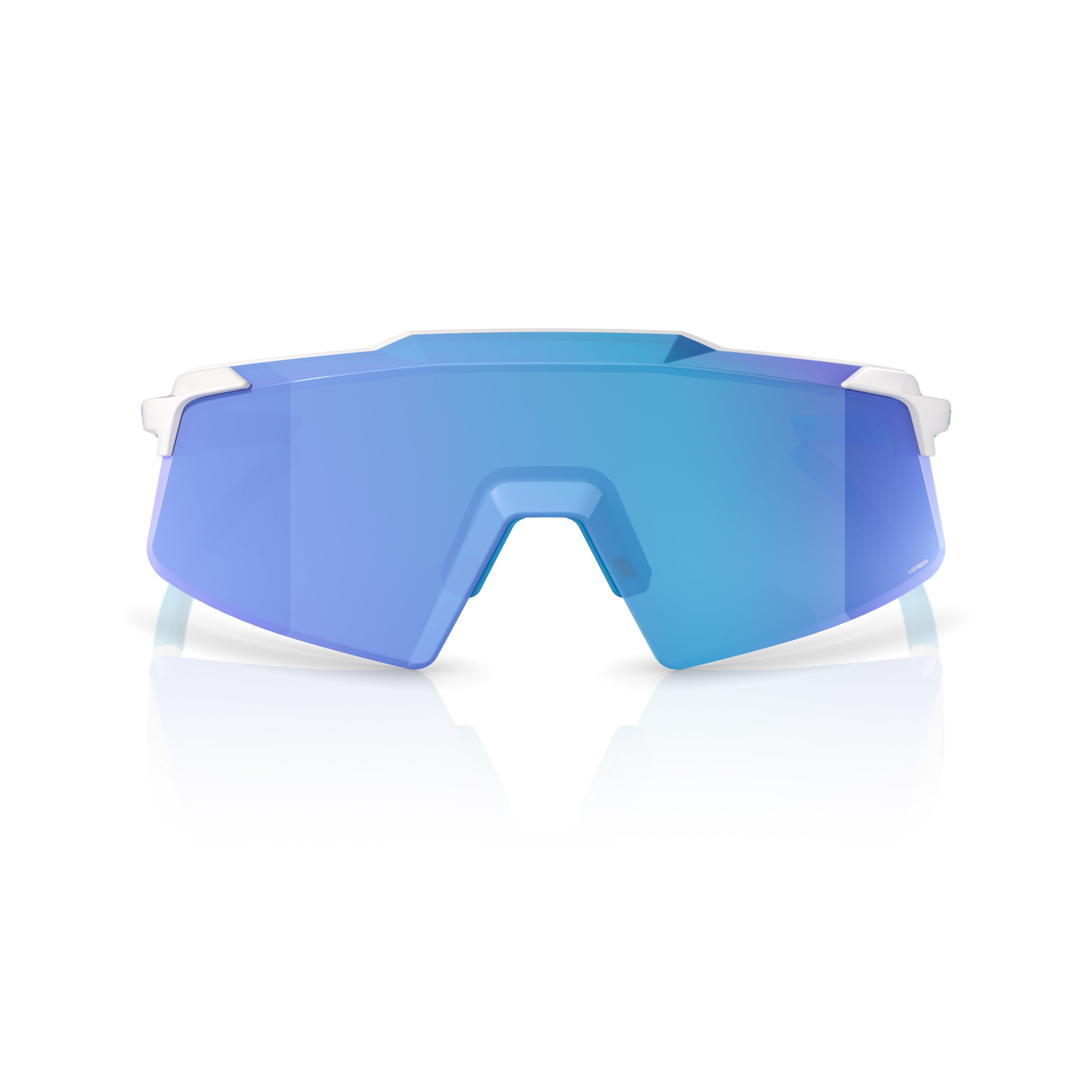 Gafas 100% Aerocraft Mate Blanca Lente Hiper Azul Espejo