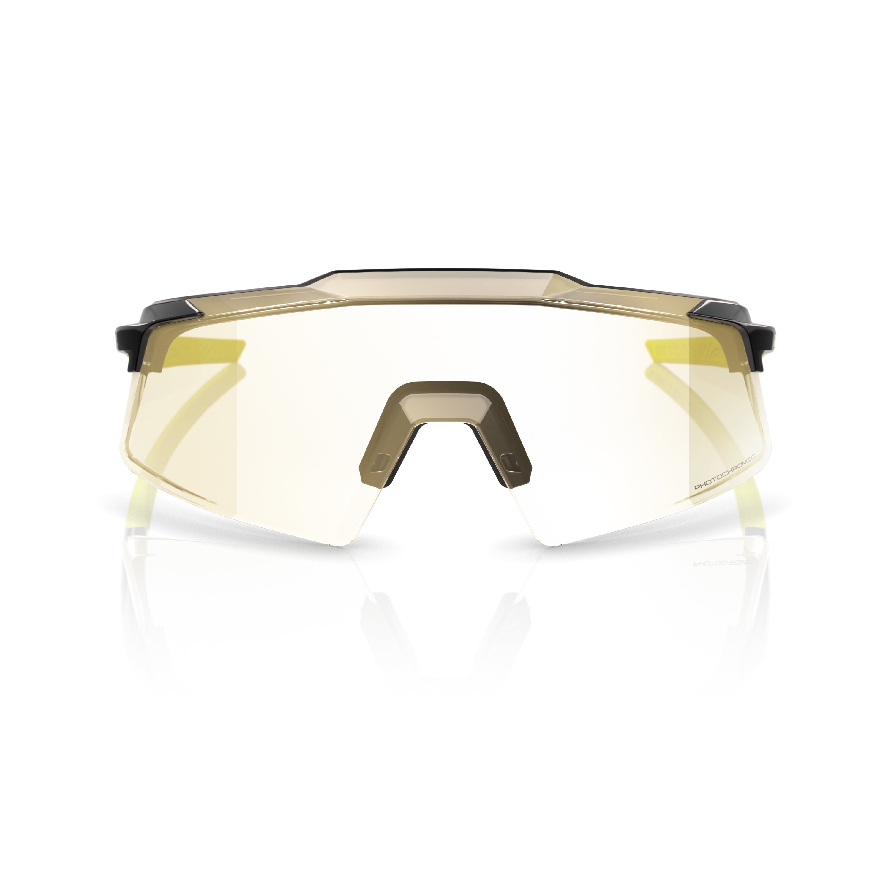 Gafas 100% Aerocraft Gloss Metallic Negra Lente Dorado Photochromic Espejo