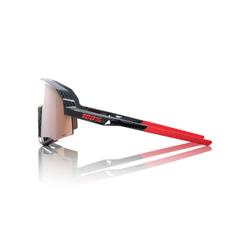 Gafas 100% Slendale  Carbon Fiber Brillante Lente Hiper Crimson Silver Espejo
