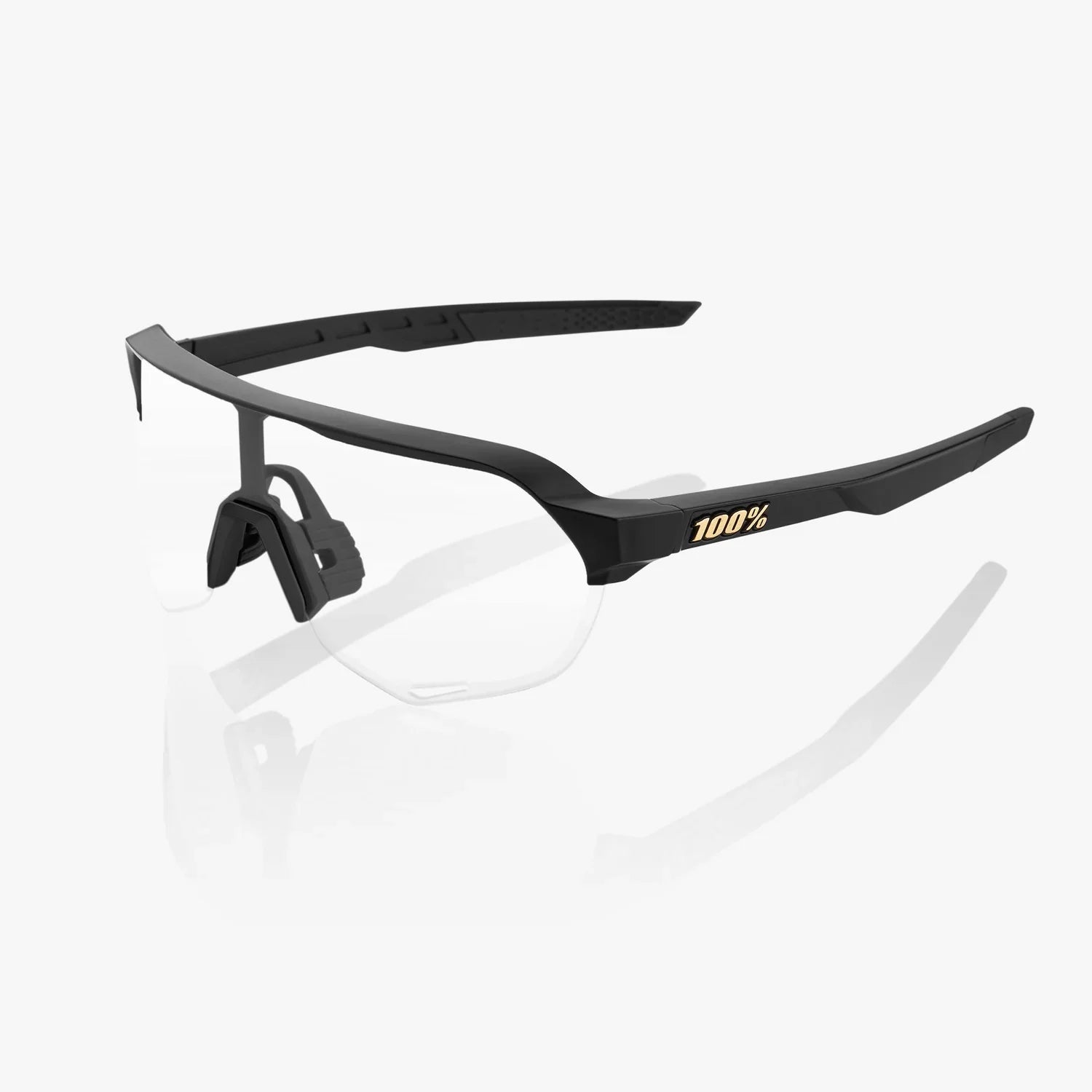 Gafas 100% S2 Mate Negra Lente Dorado Espejo