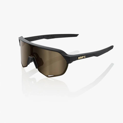 Gafas 100% S2 Mate Negra Lente Dorado Espejo