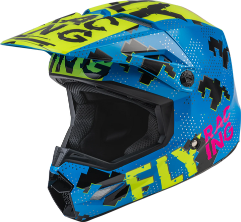 Casco Fly Kinetic Scan Azul Hi vis Rosa Niño