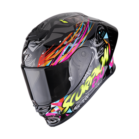 Casco Scorpion EXO-R1 Evo II Air Savage Negro/Azul/Rosa