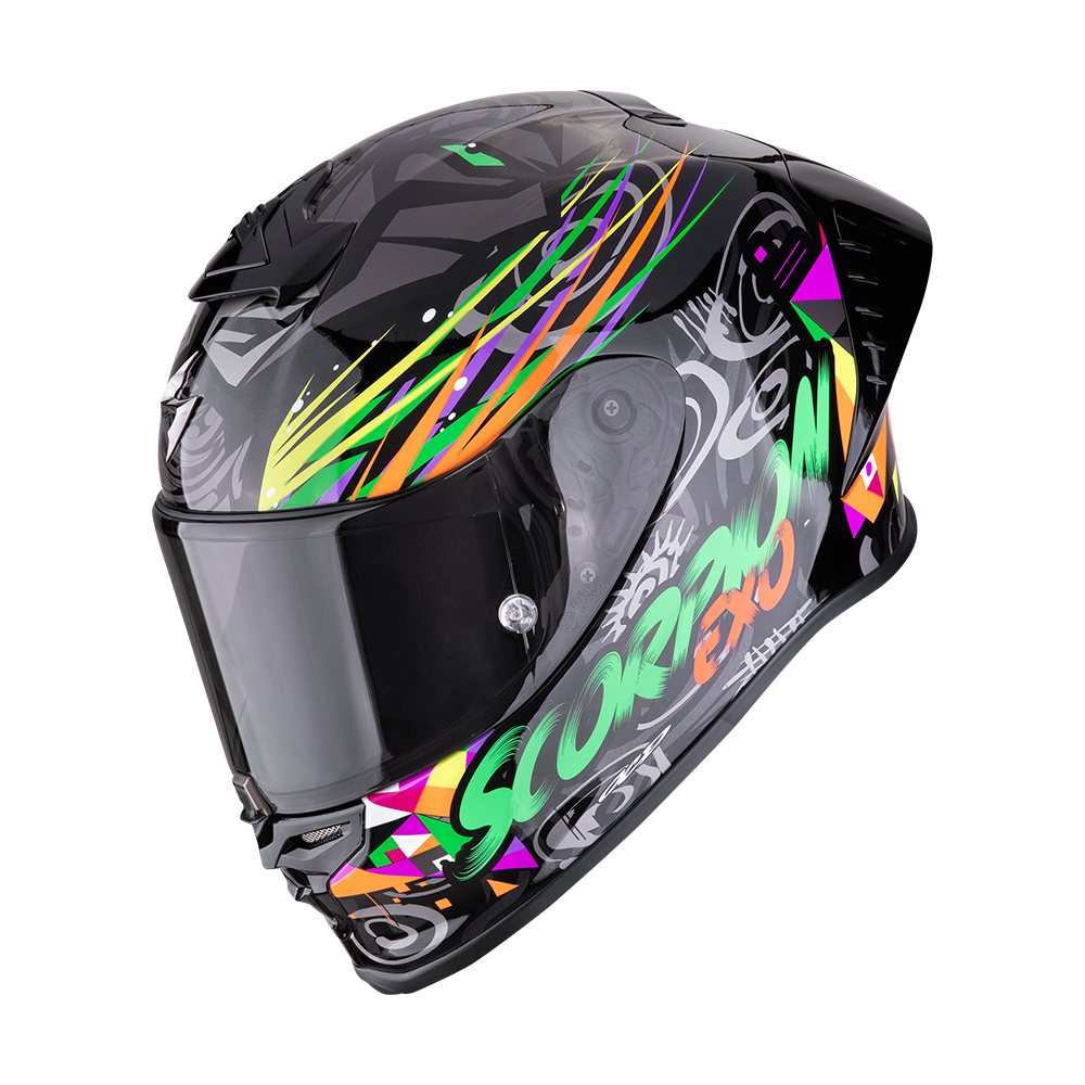 Casco Scorpion EXO-R1 Evo II Air Savage Negro/Verde/Naranja