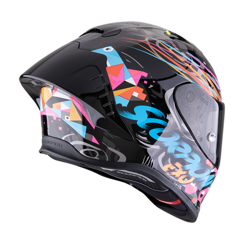 Casco Scorpion EXO-R1 Evo II Air Savage Negro/Azul/Rosa
