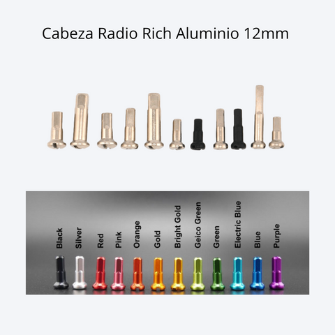 Cabeza Radio Rich Aluminio 12mm  (Paquete x 38)