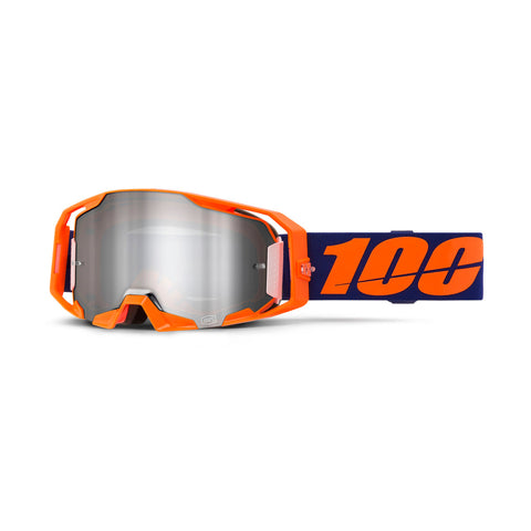 Goggle 100% Armatic Naranja Neon Lente Silver Espejo