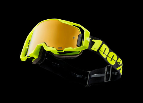 Goggle 100% Armatic Amarillo Neon Lente Dorado Espejo