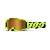 Goggle 100% Armatic Amarillo Neon Lente Dorado Espejo