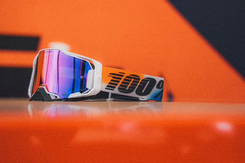 Goggle 100% Armega United Lente Hiper Rojo/Azul  Espejo