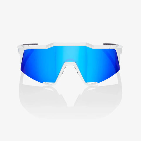 Gafas 100% Speedcraft Mate Blanca Lente Hiper Azul Espejo