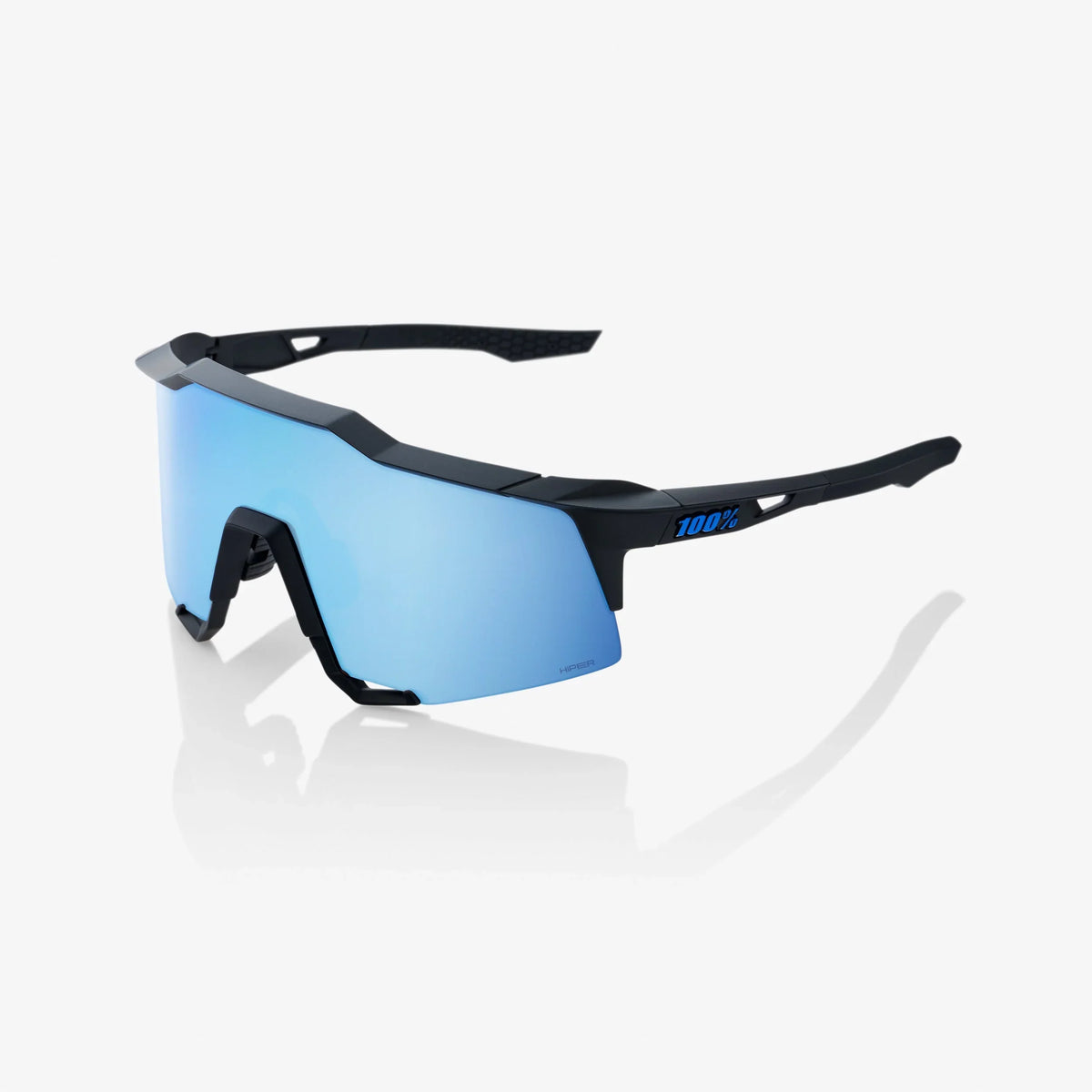 Gafas 100% Speedcraft Mate Negra Lente Hiper Azul Espejo