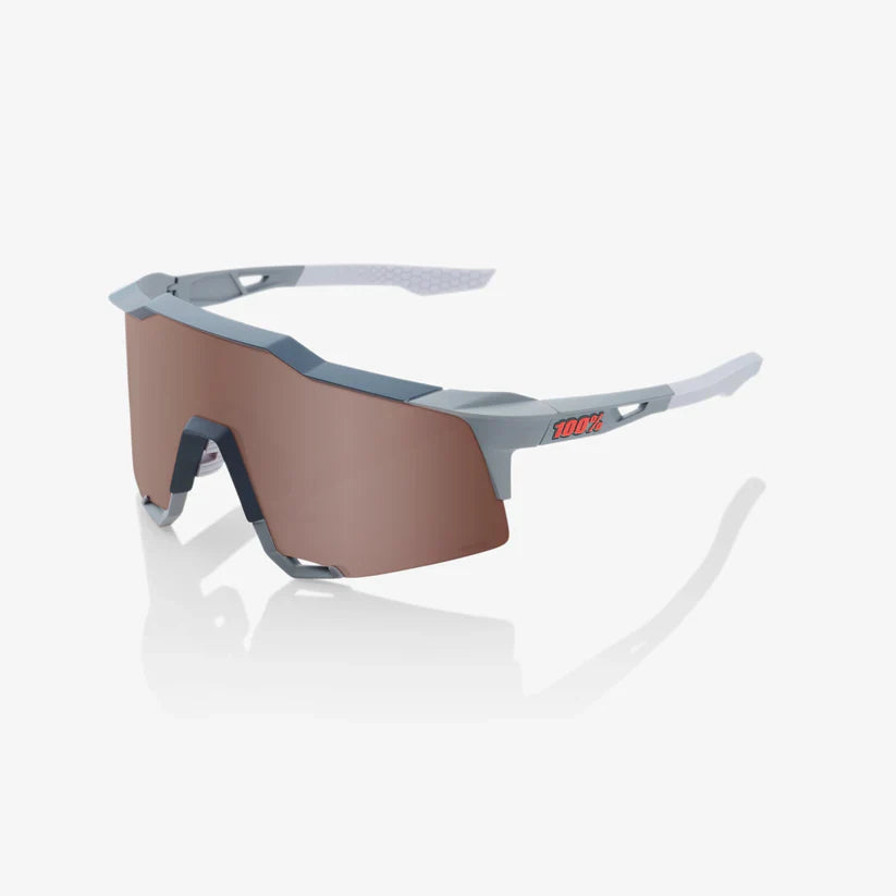 Gafas 100% Speedcraft Soft Tact Gris Stone Lente Hiper Crimson Silver Espejo