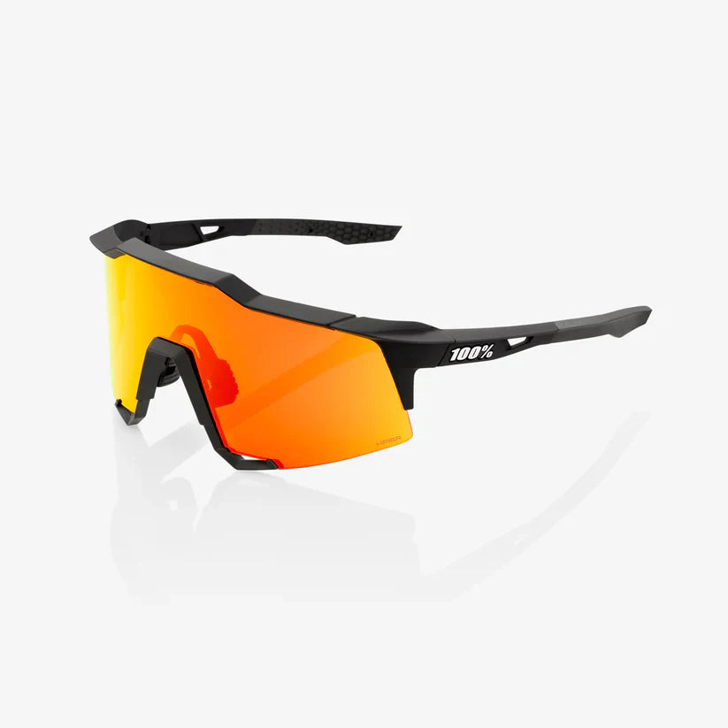 Gafas 100% Speedcraft Soft Tact Negro Lente Hiper Rojo Espejo