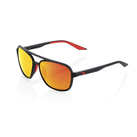 Gafas 100% Kasia Soft Tact Negro Lente Hiper Rojo Espejo