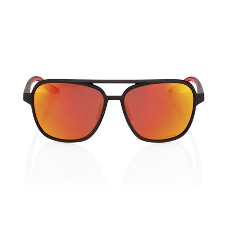 Gafas 100% Kasia Soft Tact Negro Lente Hiper Rojo Espejo