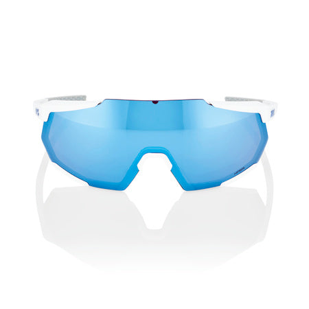 Gafas 100% Racetrap 3.0 Blanco Mate Lente Hiper Azul Espejo