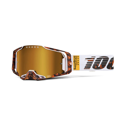 Goggle 100% Armega LE Bruni Special Blanca Lente Dorado Espejo