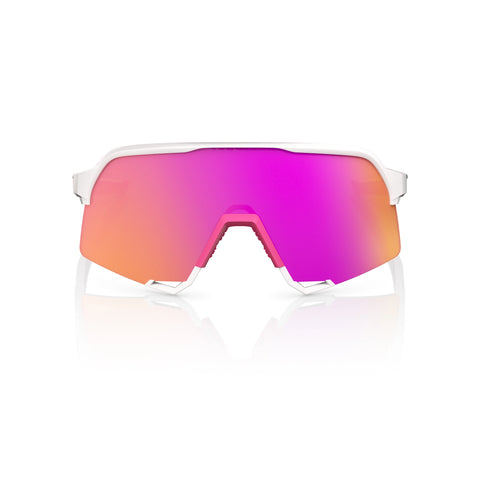 Gafas 100% S3 Blanco/Rosa Mate Lente Hiper Vital Pink Espejo