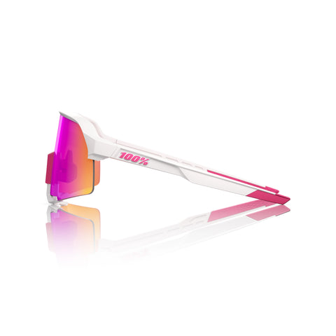 Gafas 100% S3 Blanco/Rosa Mate Lente Hiper Vital Pink Espejo