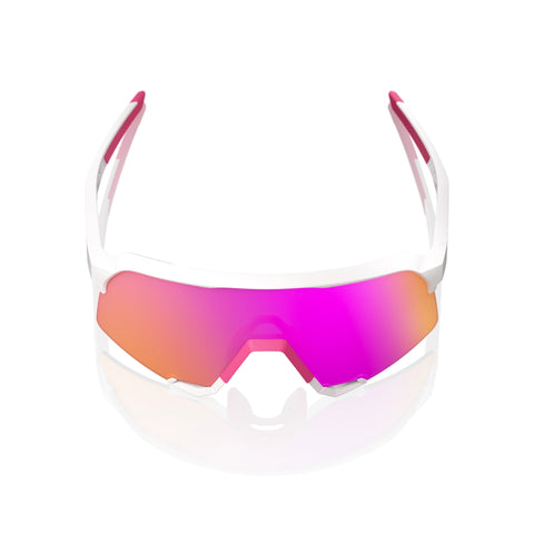Gafas 100% S3 Blanco/Rosa Mate Lente Hiper Vital Pink Espejo