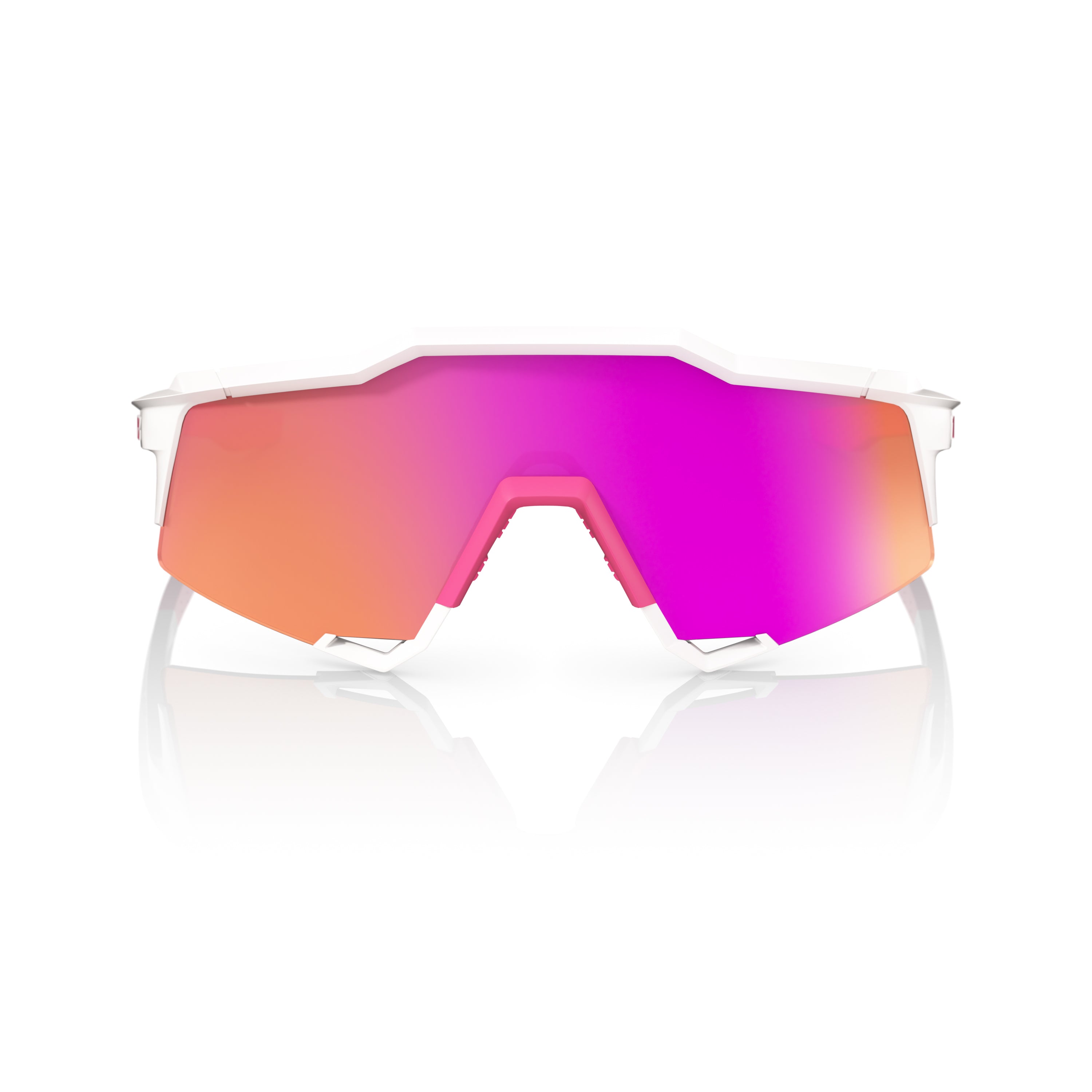 Gafas 100% Speedcraft Blanco/Rosa Mate Lente Hiper Vital Pink Espejo