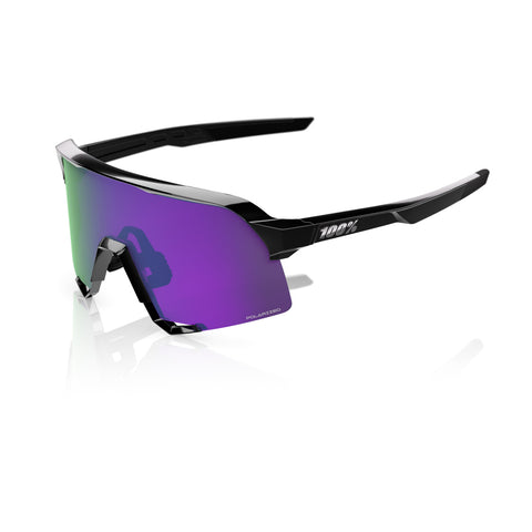 Gafas 100% S3 Negro Polished Lente Hiper Lavender Espejo Polarizado