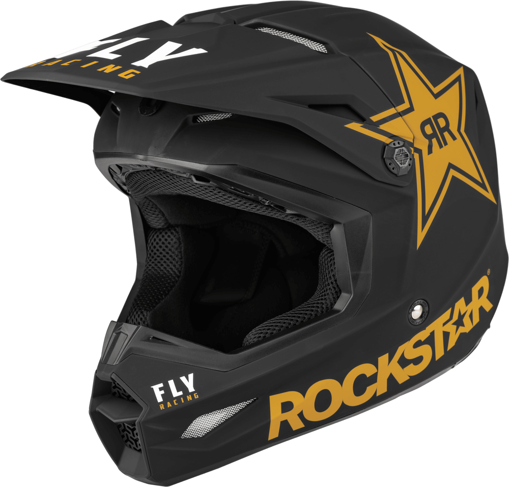 Casco Fly Kinetic Rockstar Negro Dorado