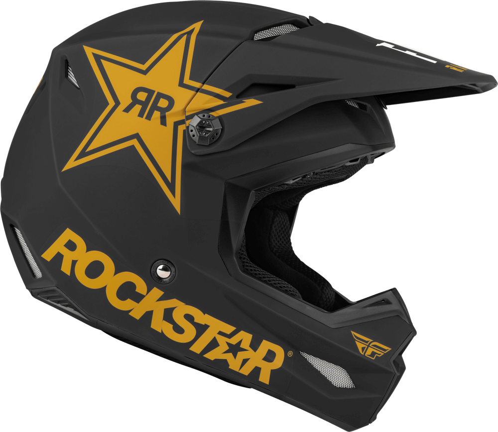 Casco Fly Kinetic Rockstar Negro Dorado