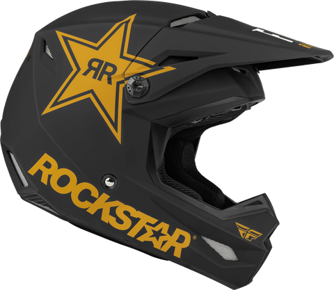 Casco Fly Kinetic Rockstar Negro Dorado