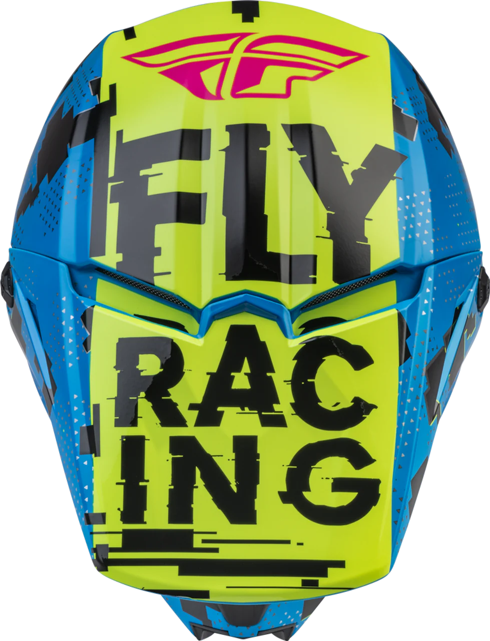 Casco Fly Kinetic Scan Azul Hi vis Rosa Niño