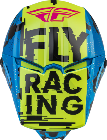 Casco Fly Kinetic Scan Azul Hi vis Rosa Niño