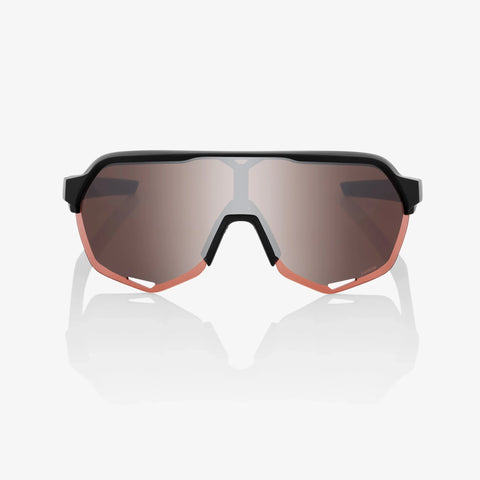 Gafas 100% S2 Soft Tact Negra Lente Hiper Crimson Silver Espejo