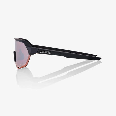 Gafas 100% S2 Soft Tact Negra Lente Hiper Crimson Silver Espejo