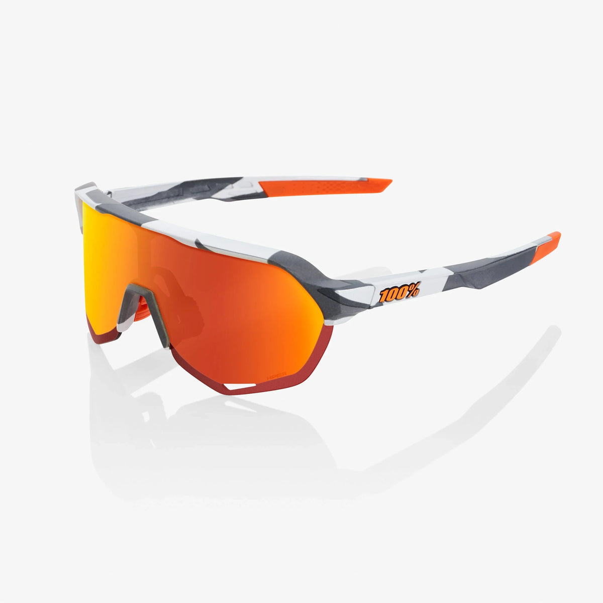 Gafas 100% S2 Soft Tact Gris Camo Lente Hiper Rojo Espejo