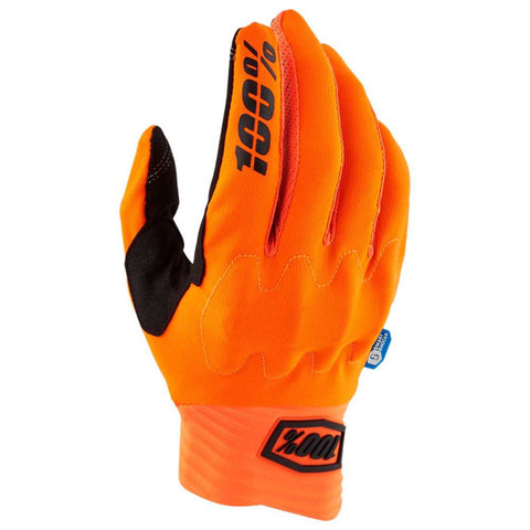 Guantes 100% Cognito D30 Naranja Fluo/Negro