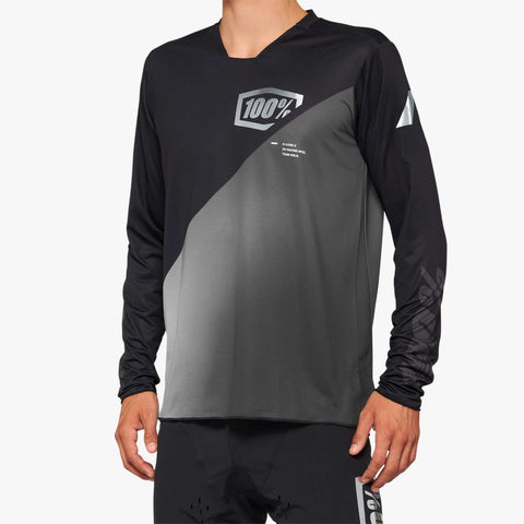 Jersey 100% R-CORE-X LS Negro/Gris
