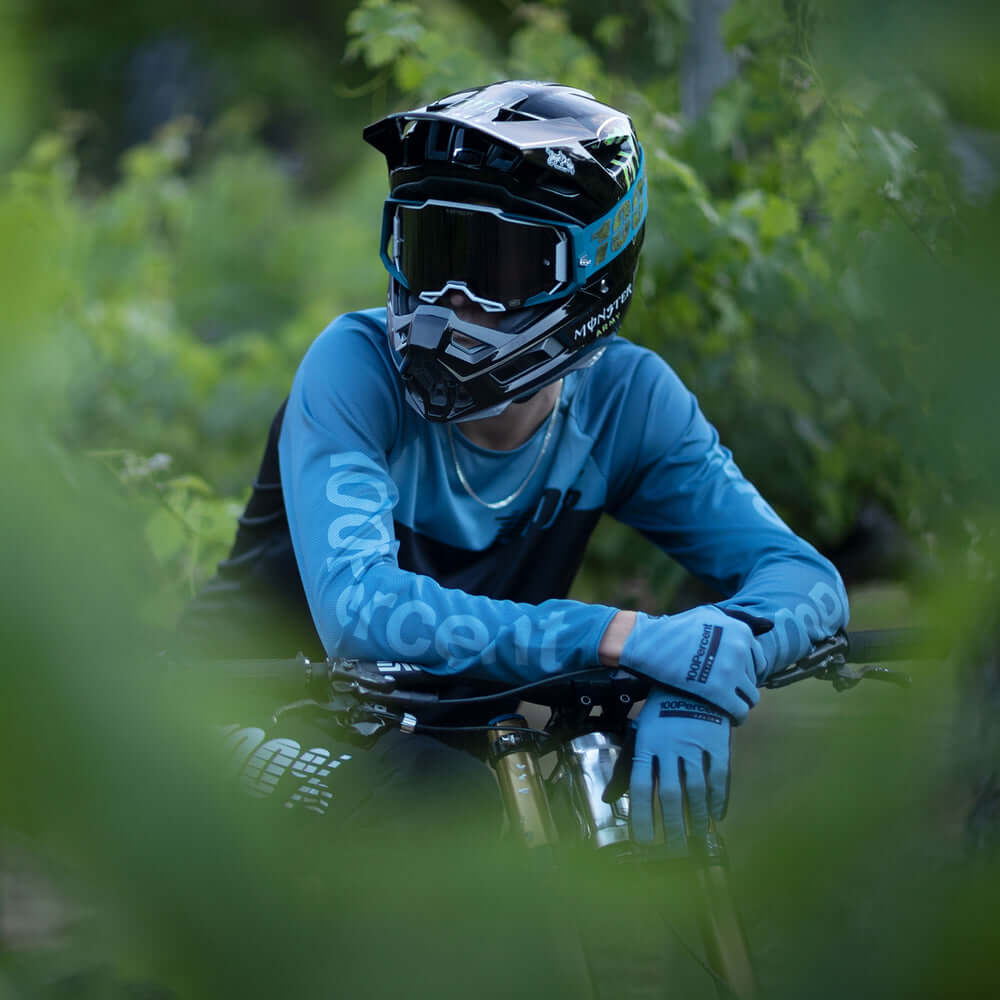 Jersey 100% R-CORE LS Negro/Azul Slate