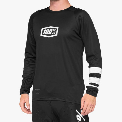 Jersey 100% R-CORE LS Negro/Blanco