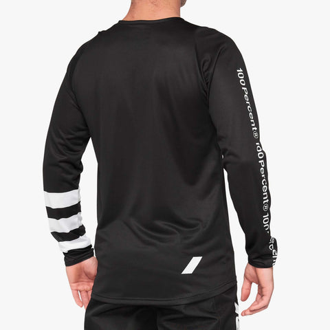 Jersey 100% R-CORE LS Negro/Blanco