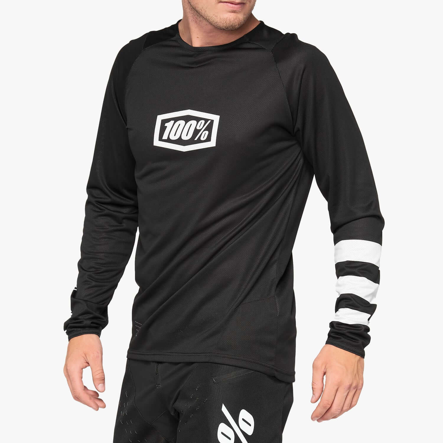 Jersey 100% R-CORE LS Negro/Blanco