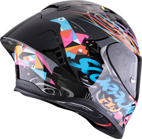 Casco Scorpion EXO-R1 Evo II Air Savage Negro/Azul/Rosa
